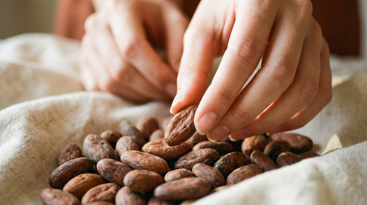 Fèves de cacao, naturellement riches en magnésium