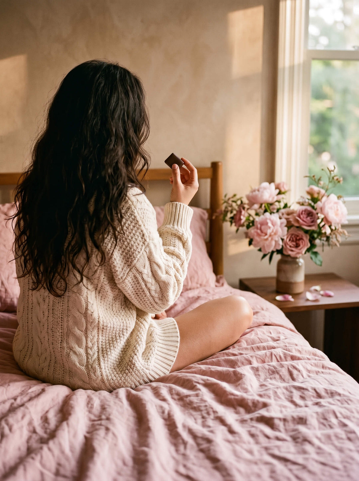 Femme qui savoure le rituel Cycle Douceur CacaoCare